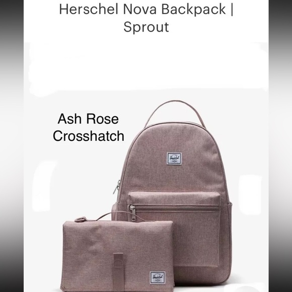 NWT Herschel Nova Sprout Ash Rose Diaper Bag Backpack - Ash Rose - Picture 6 of 16